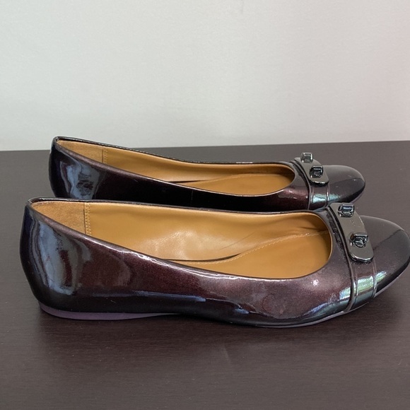 COACH Womens Oswald Slip-On Ballet Flats Brown Patent Leather - Picture 7 of 12